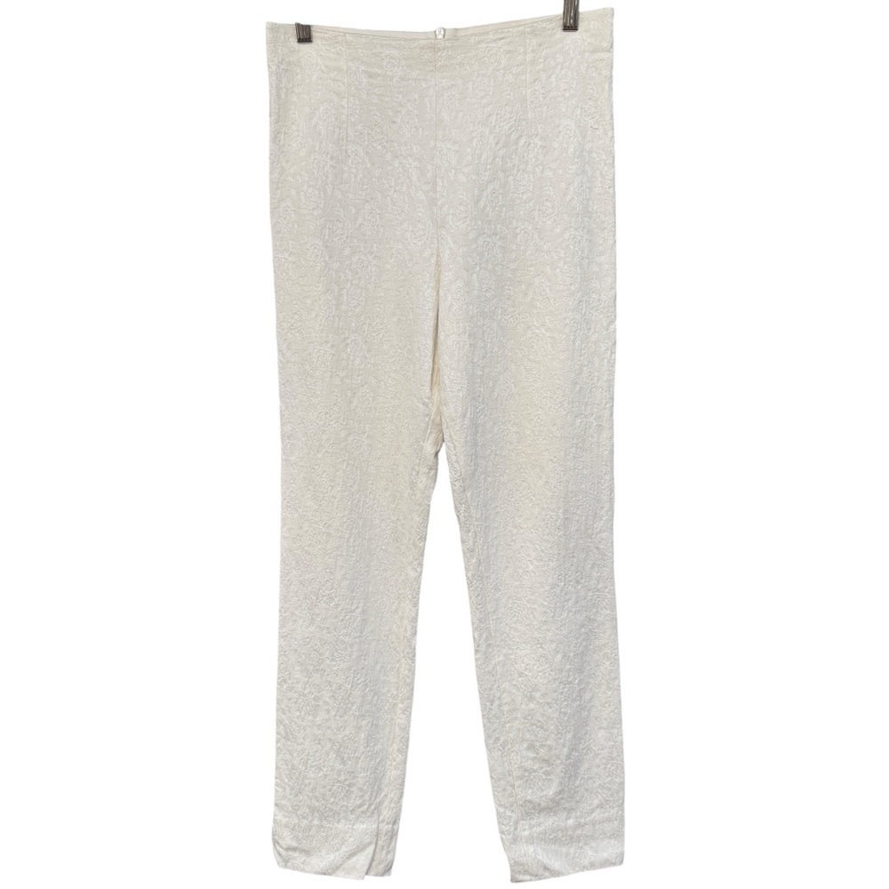 Equestrian White Textured Stretch Pants Size Small